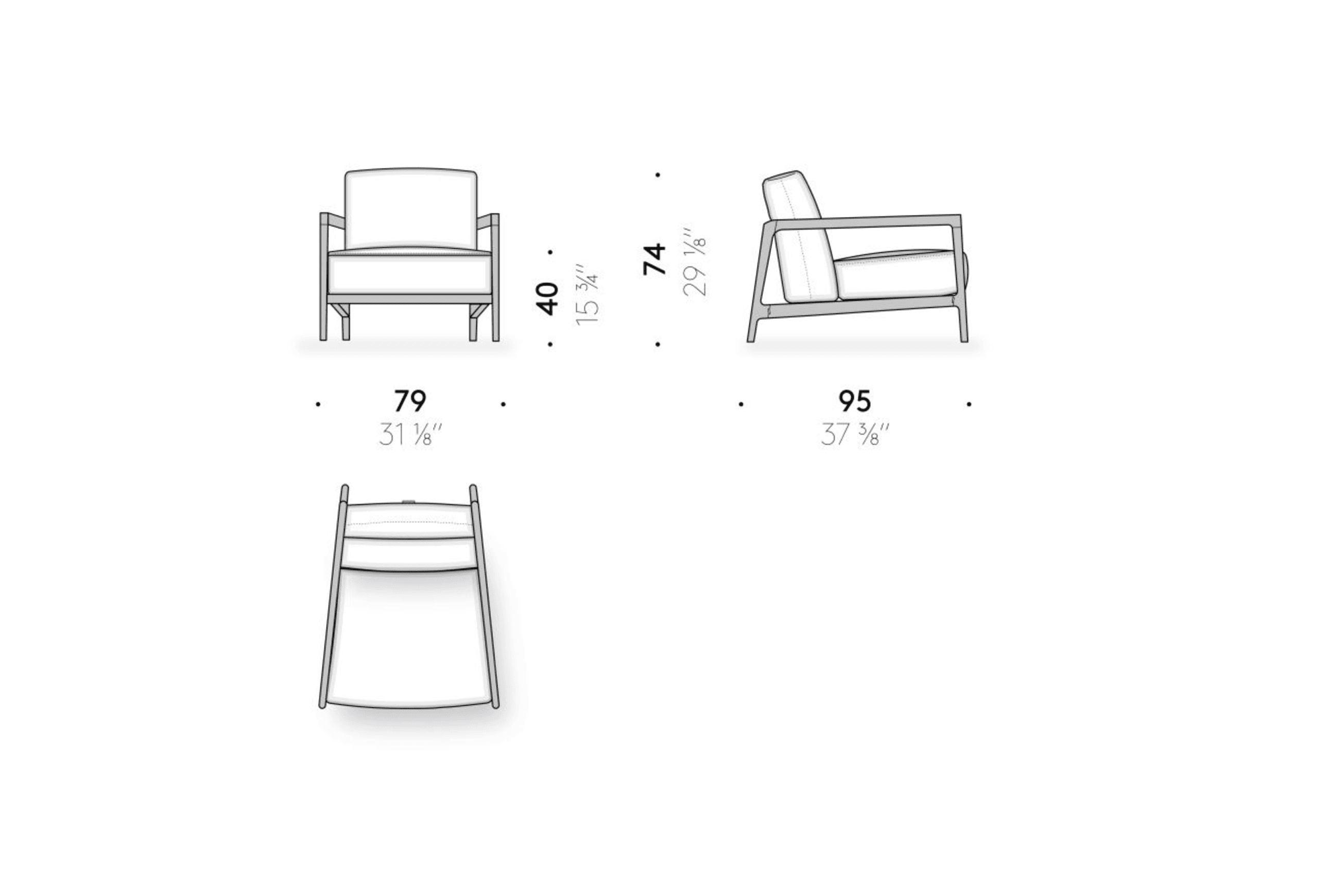 Everyday Life Narrow Armchair Outdoor by DePadova