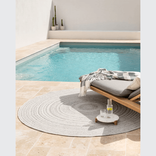 Baya Palm Cove Round Rug - Pumice | Indoor or Outdoor