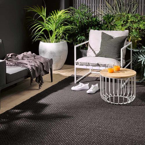 Baya Flax Outdoor Rug - Charcoal