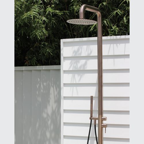 Zen SS316L Outdoor Freestanding Shower Column | Brushed Bronze