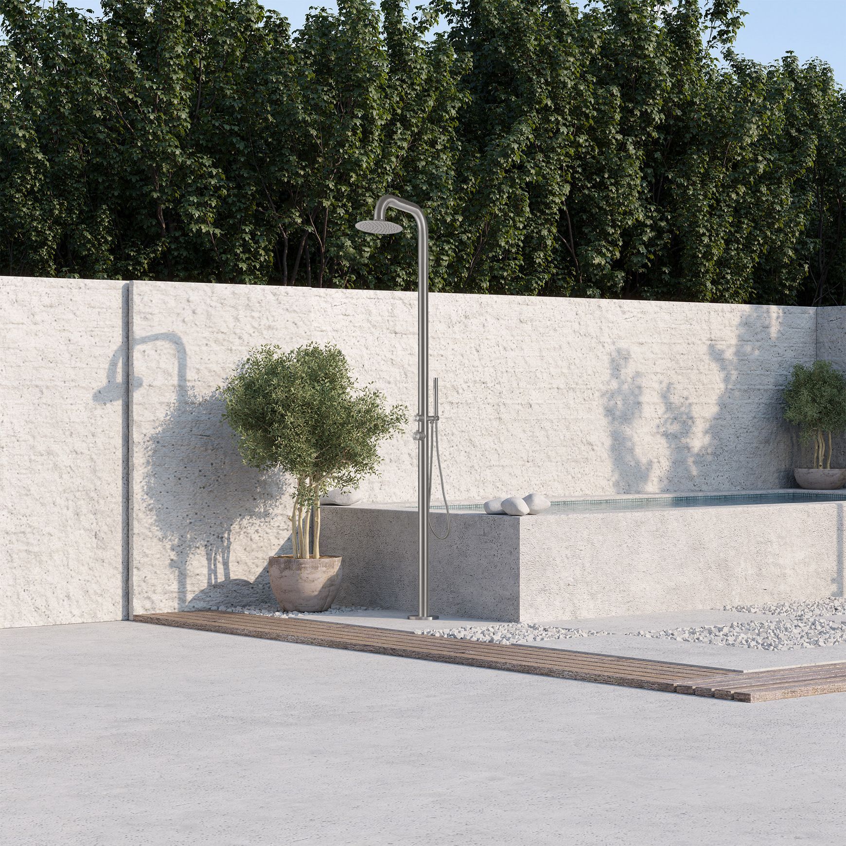 Envy Outdoor Shower Column w/Foot Spray & Handpiece