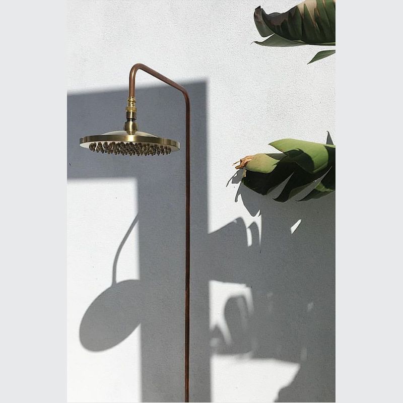 Cottesloe Outdoor Shower with Foot Tap | Cold | Brass