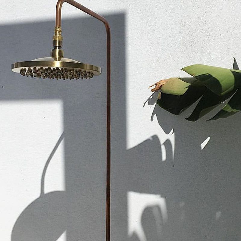 Cottesloe Outdoor Shower with Foot Tap | Cold | Brass