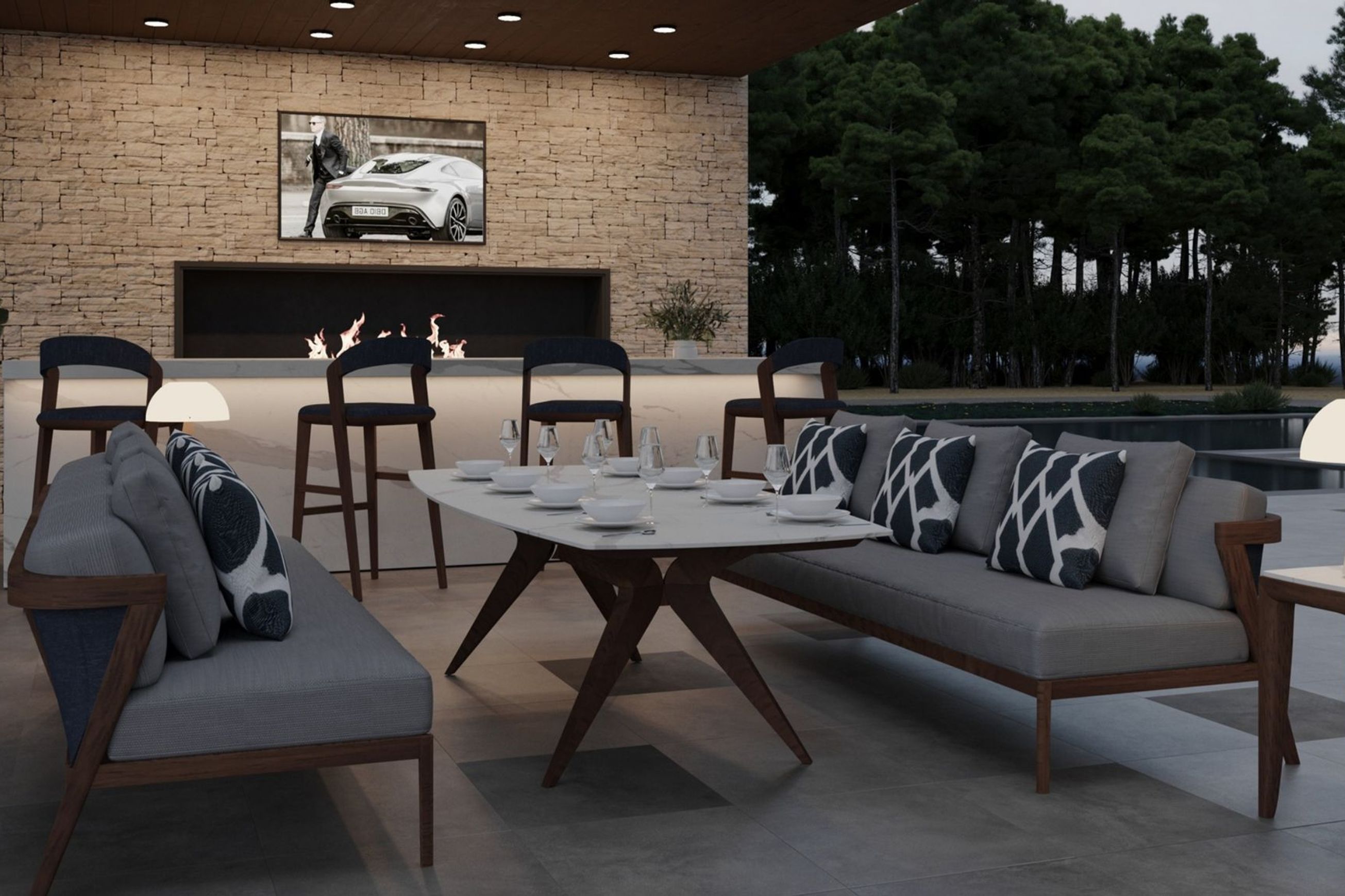 Cascais Porcelain Dining Table by Coco Wolf