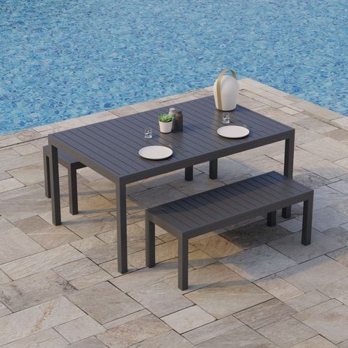 Halki Bench Seat - Outdoor - 120cm - Charcoal