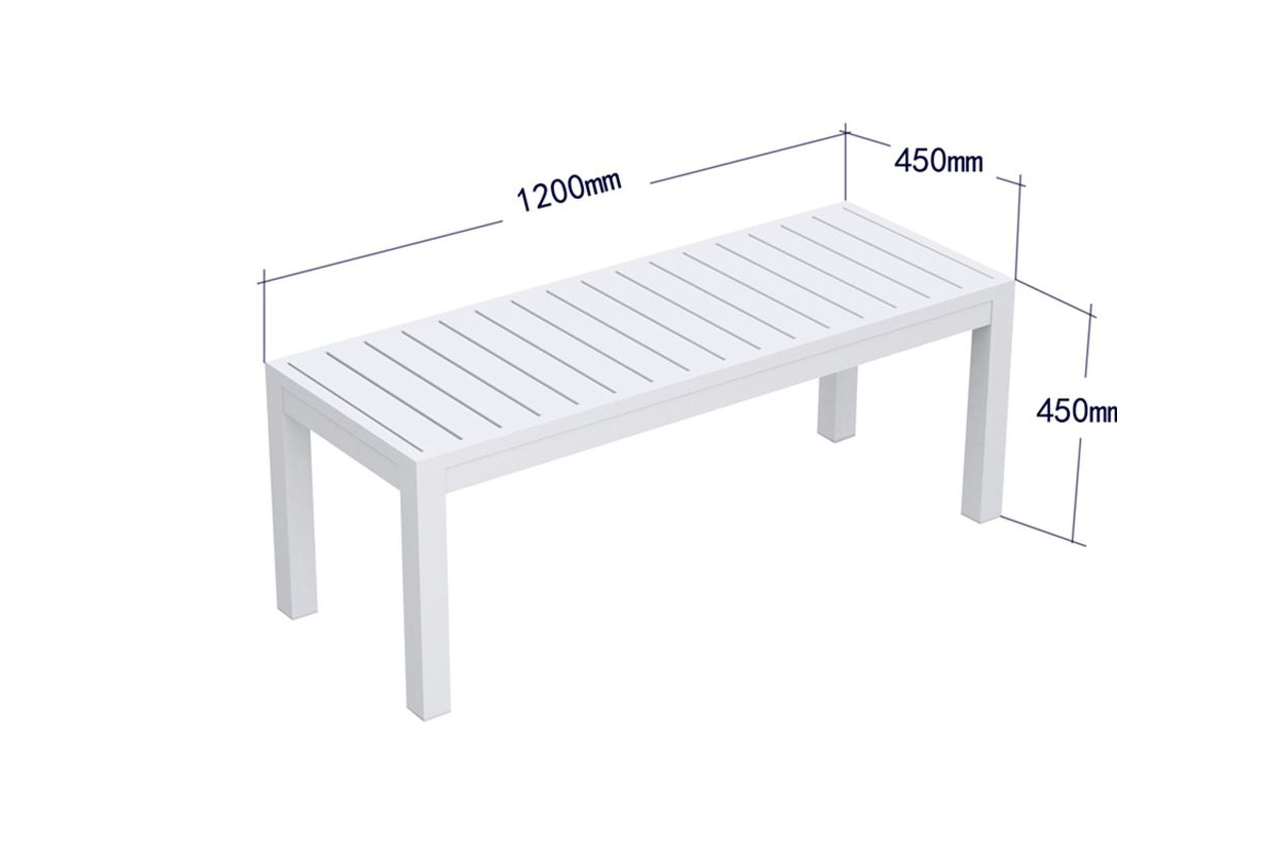 Halki Bench Seat - Outdoor - 120cm - White