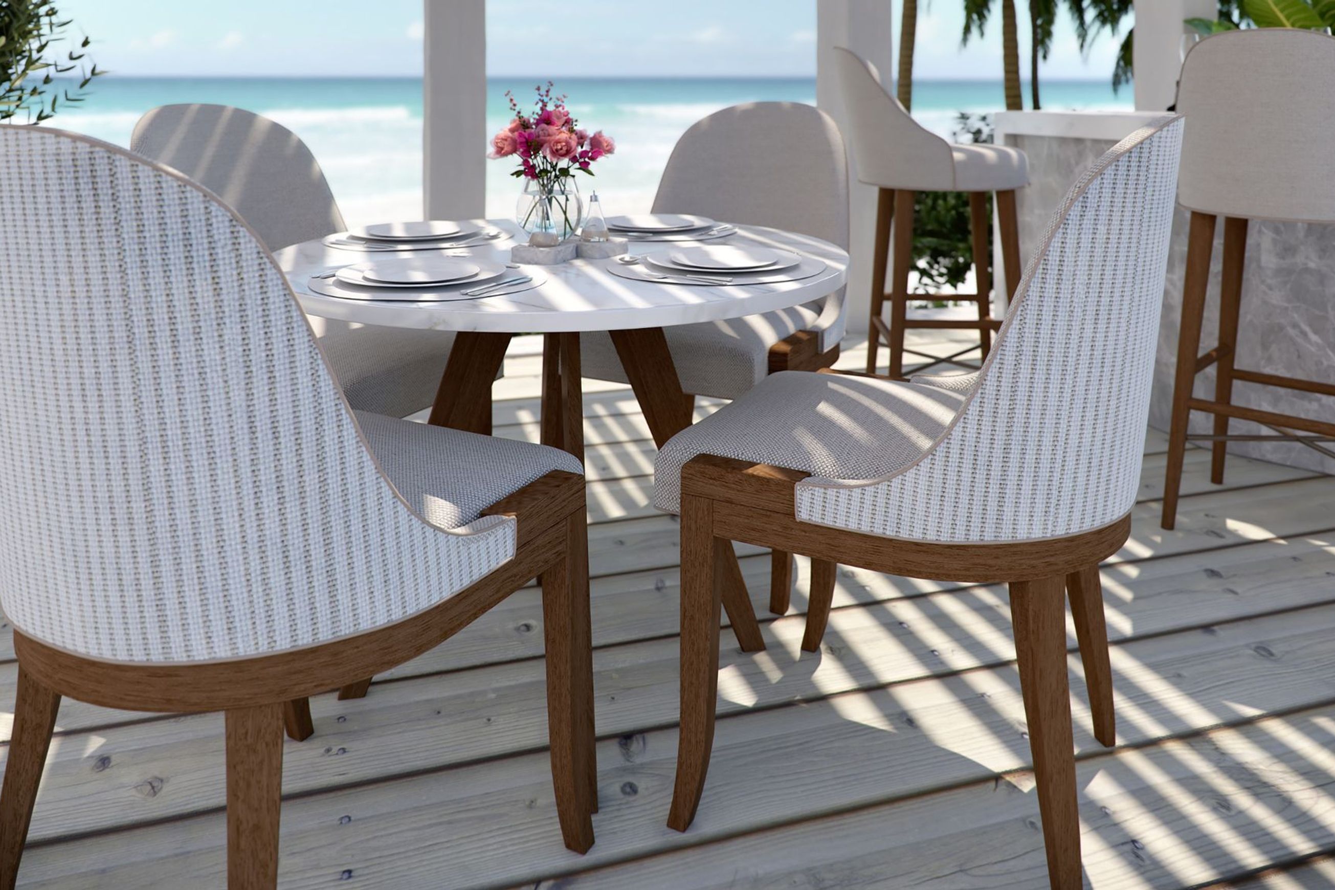 Luna Outdoor Round Table by Coco Wolf