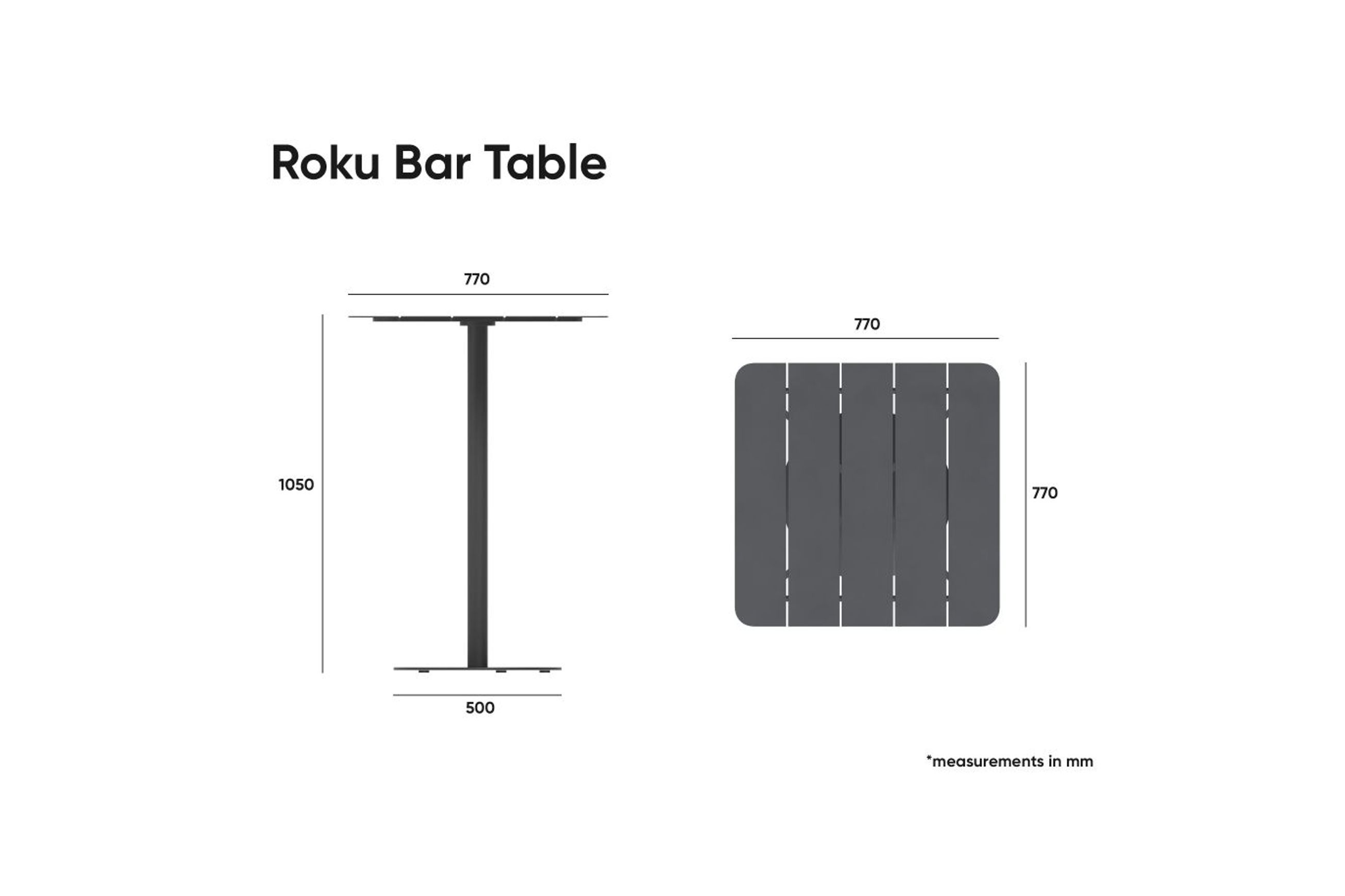 Roku High Bar Table - Outdoor