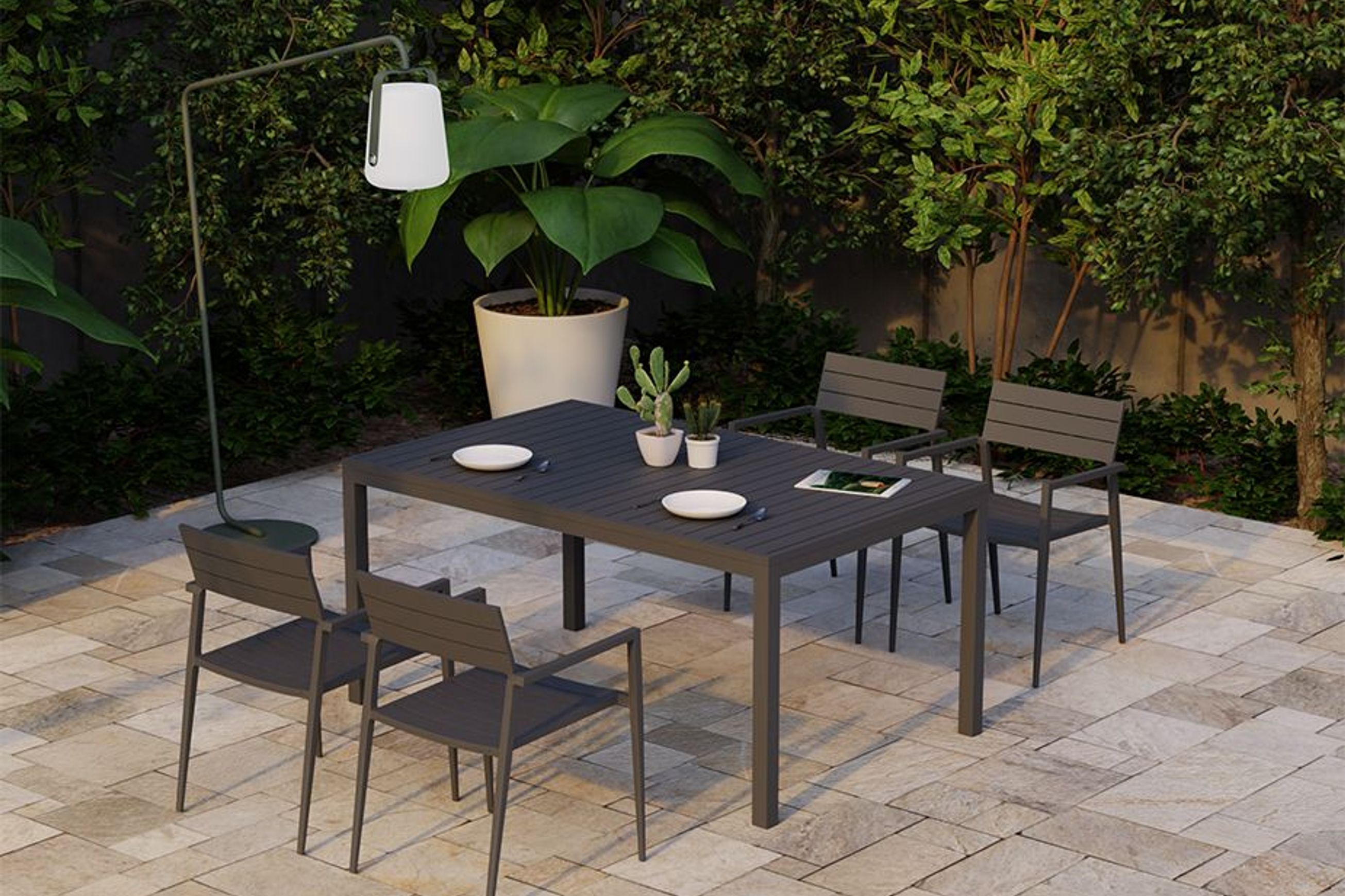 Halki Table - Outdoor - 160cm x 90cm - Charcoal