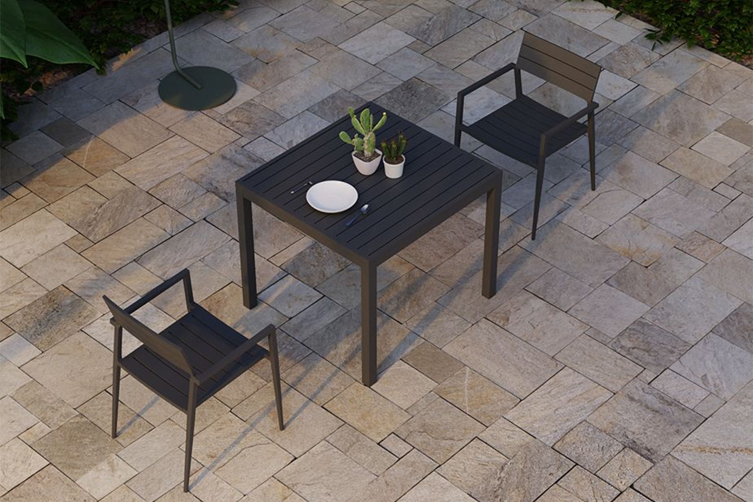 Halki Table - Outdoor - 90cm x 90cm - Charcoal