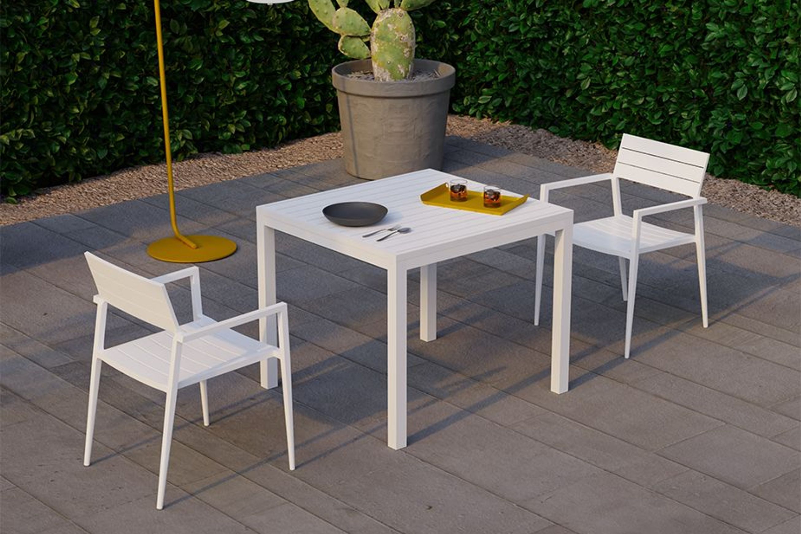Halki Table - Outdoor - 90cm x 90cm - White
