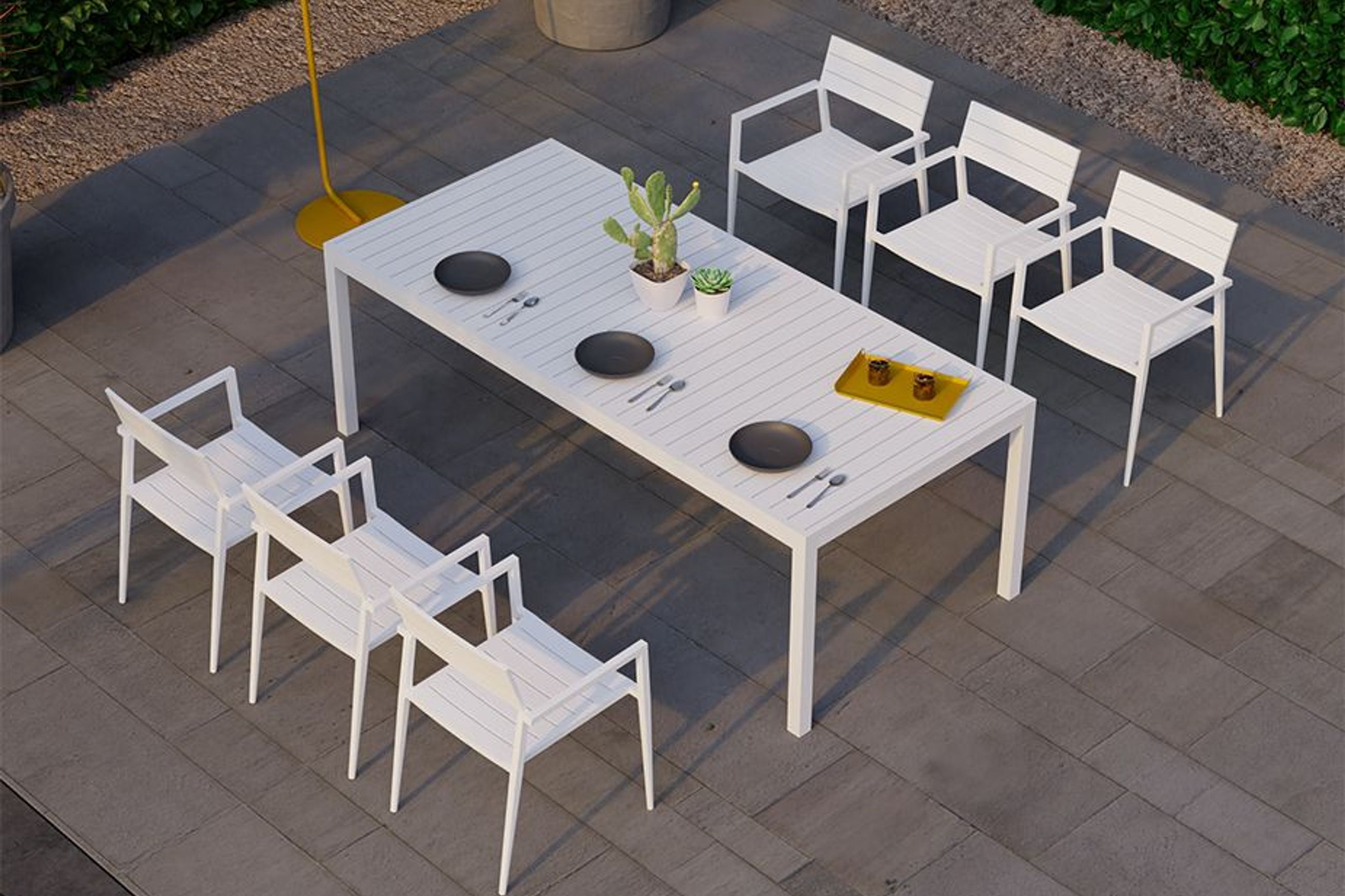 Halki Table - Outdoor - 220cm x 100cm - White