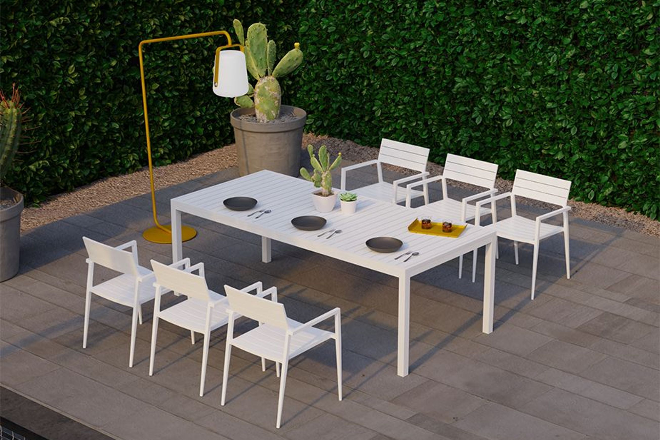 Halki Table - Outdoor - 220cm x 100cm - White