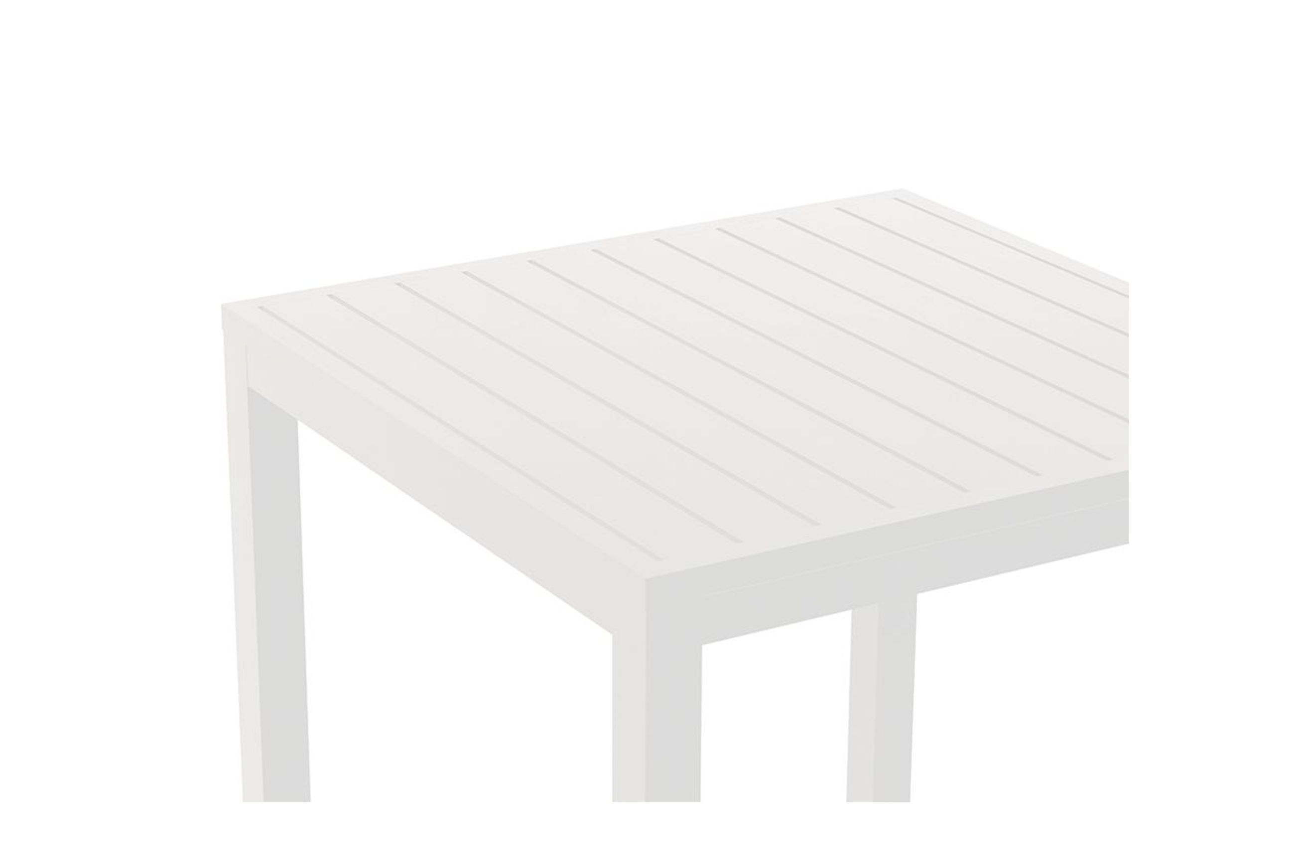 Halki Table Matt White Aluminium 77cm x 77cm