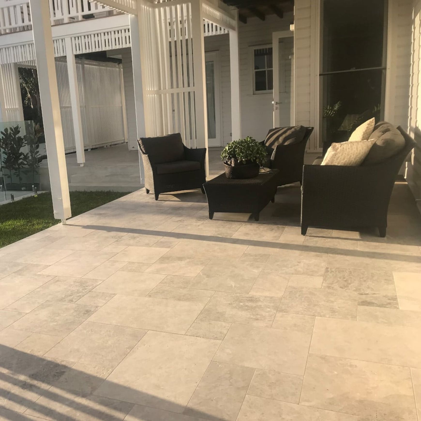 15mm Bodrum Blue Sandblasted & Brushed Marble Tiles