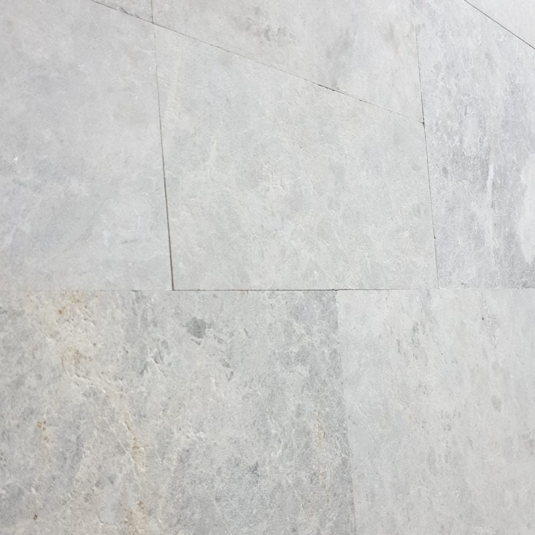 15mm Bodrum Blue Sandblasted Marble French Pattern Tiles  - Tumbled
