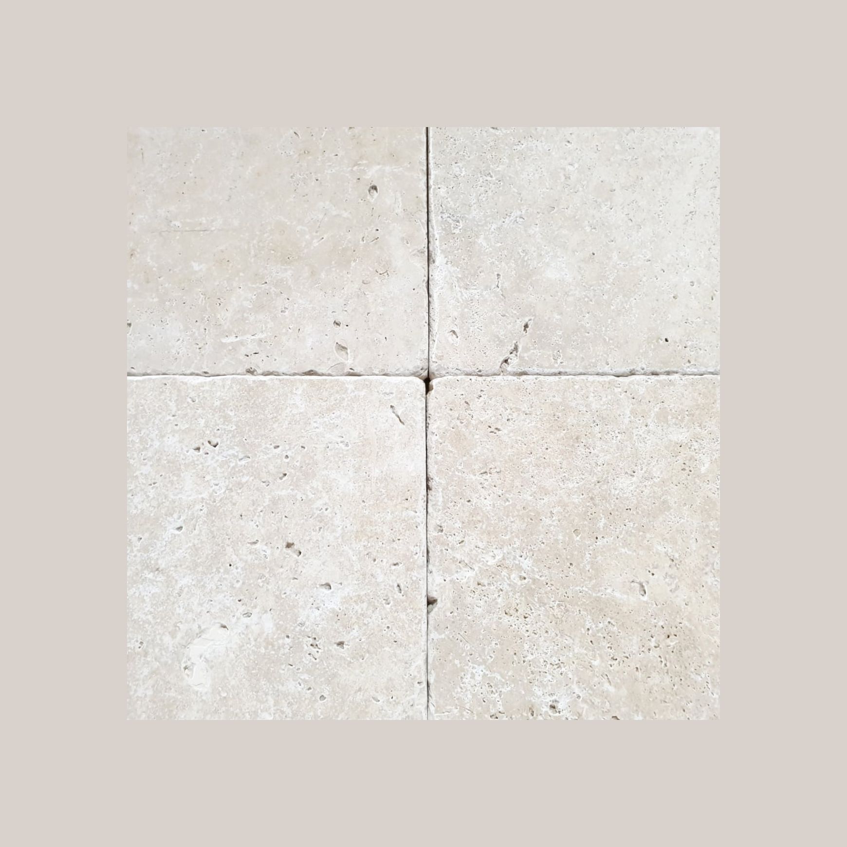 12mm Ivory Travertine Tiles - Tumbled & Unfilled