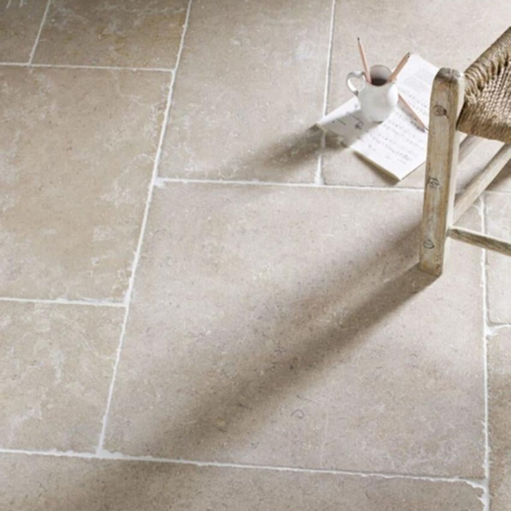 12mm Katarina Limestone French Pattern  - Tumbled