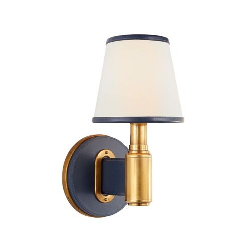 Riley Single Sconce – Brass and Navy