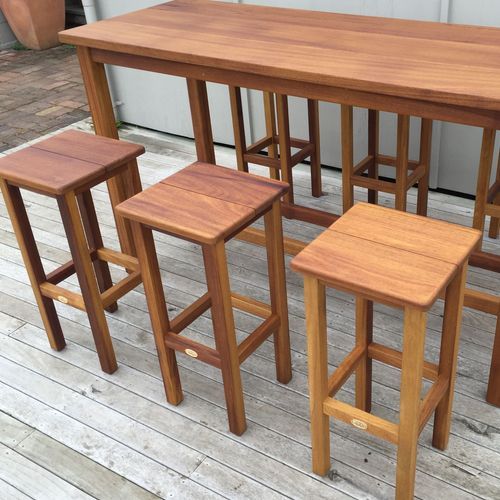 Outdoor Bar Leaner & Stools