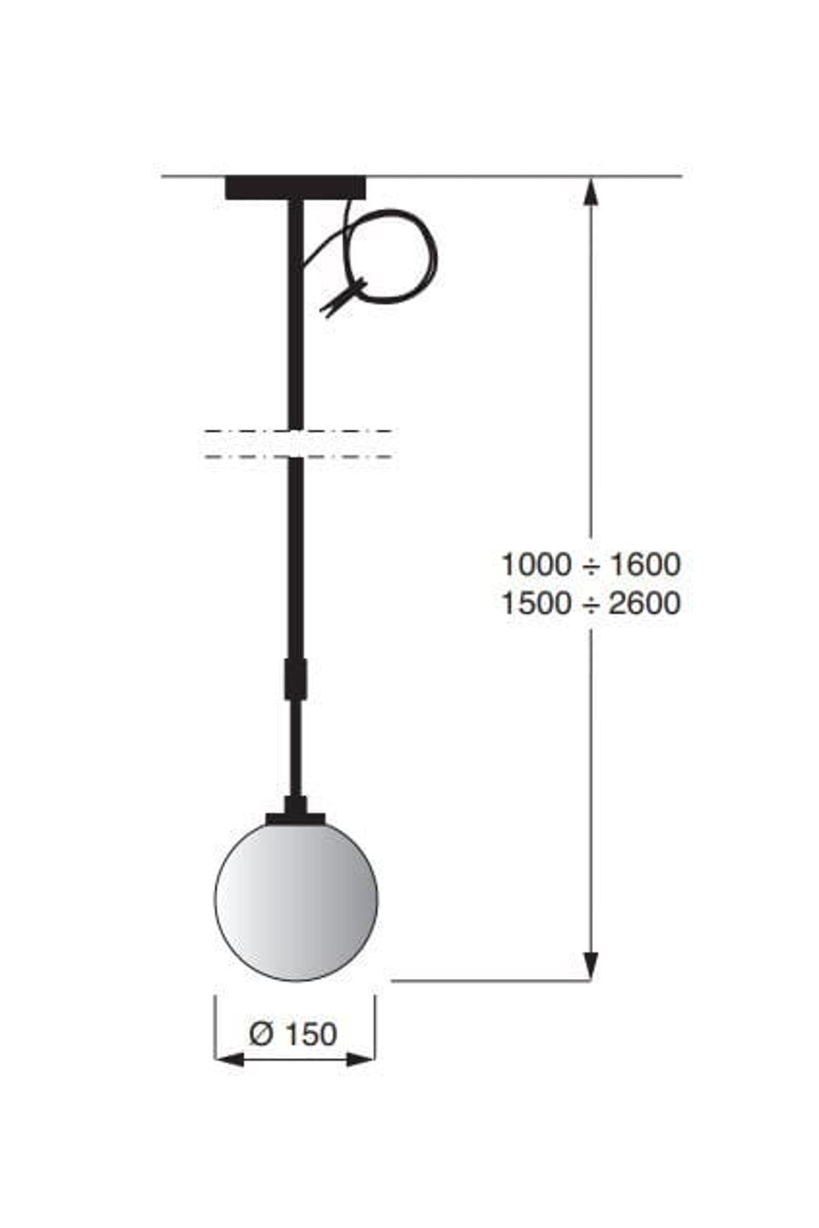 Boccia Lamp by Boffi dimensions