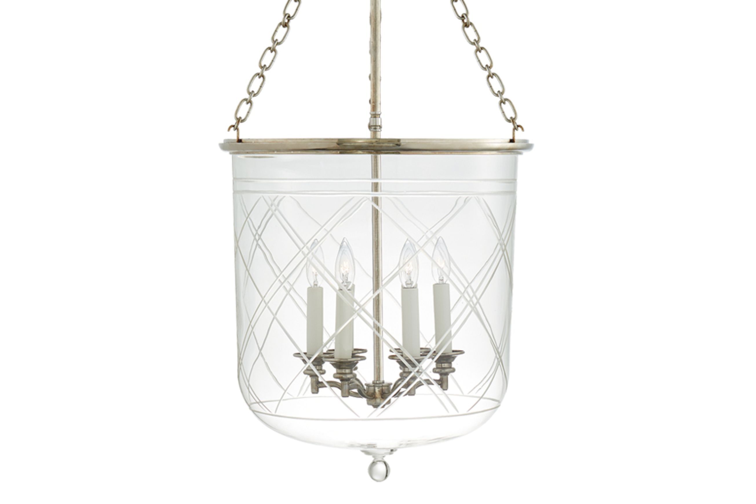Cambridge Large Smoke Bell Lantern – Silver
