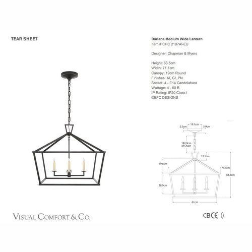 Visual Comfort E. F. Chapman Darlana Medium Lantern