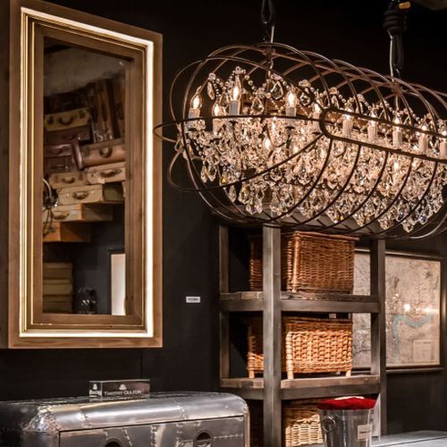 Gyro Crystal Rectangular Chandelier