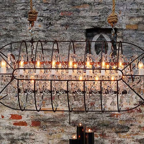 Gyro Crystal Rectangular Chandelier