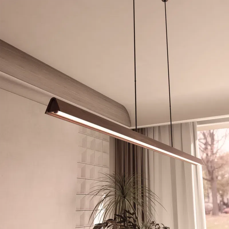 Avocent Ash Timber LED Linear Pendant Light