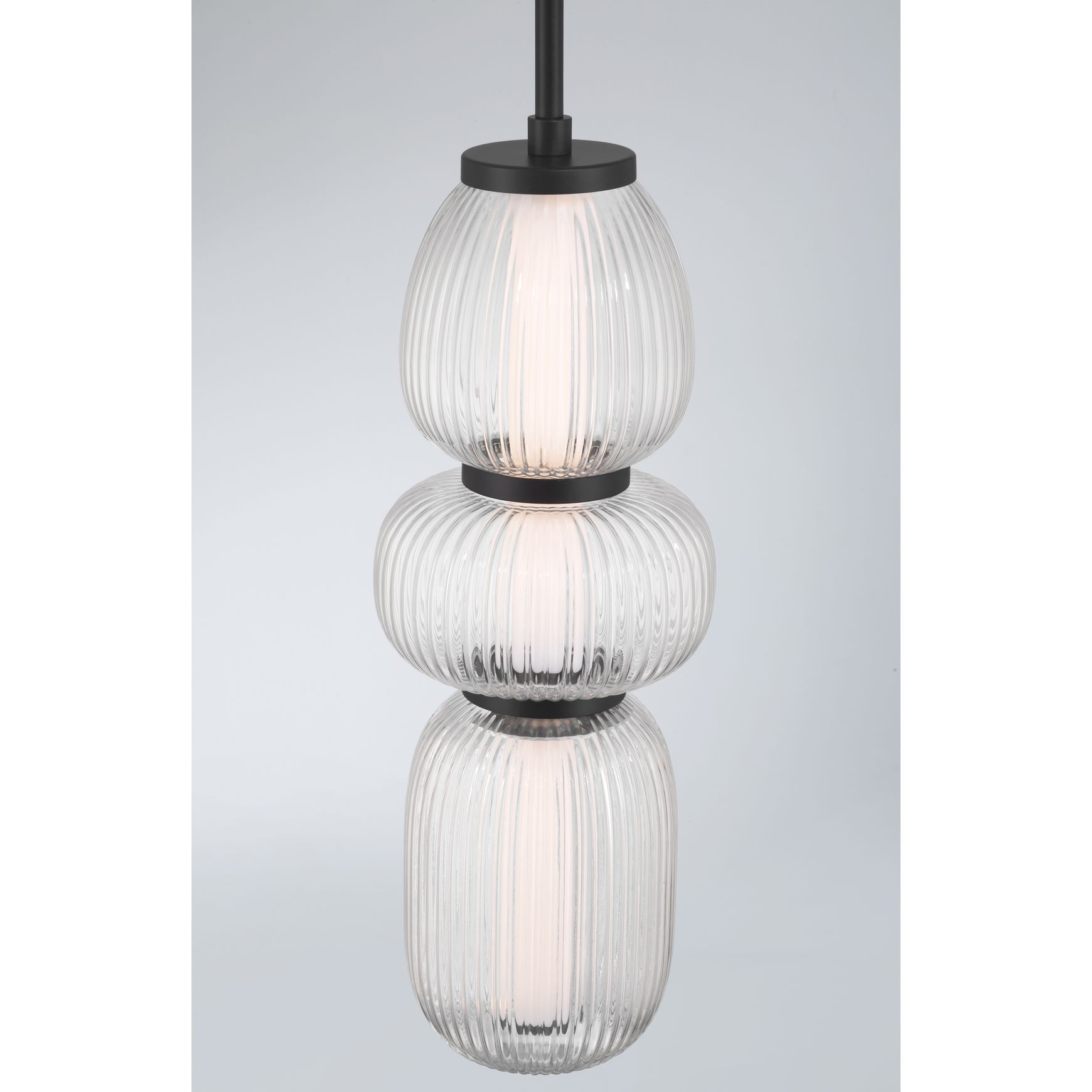 Layla 1 Light Mini Glass Pendant - Small in Matte Black