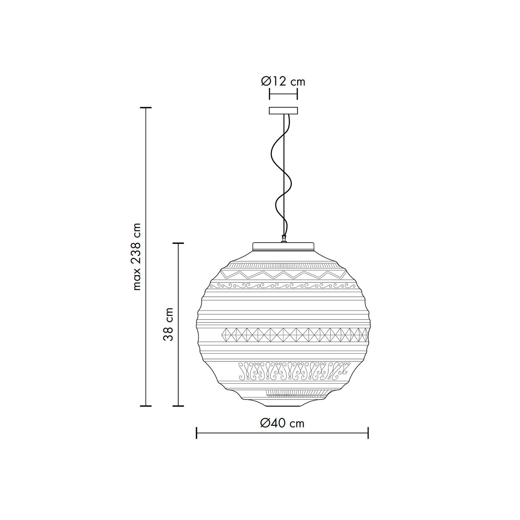 Braille Pendant Light