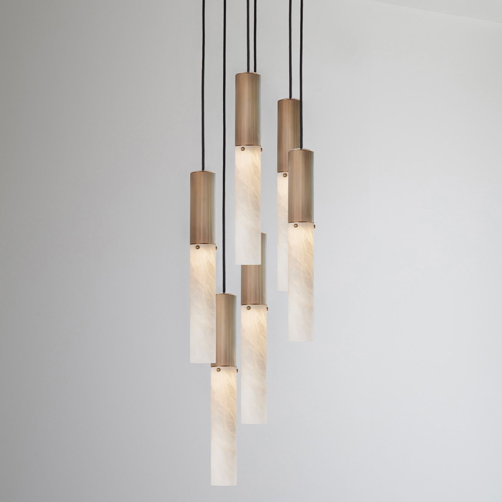 Flume Alabaster 6lt Pendant Light