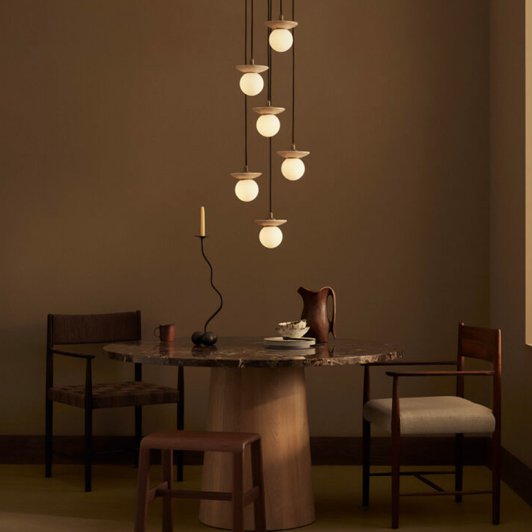 Orbit Stone 6lt Pendant Light