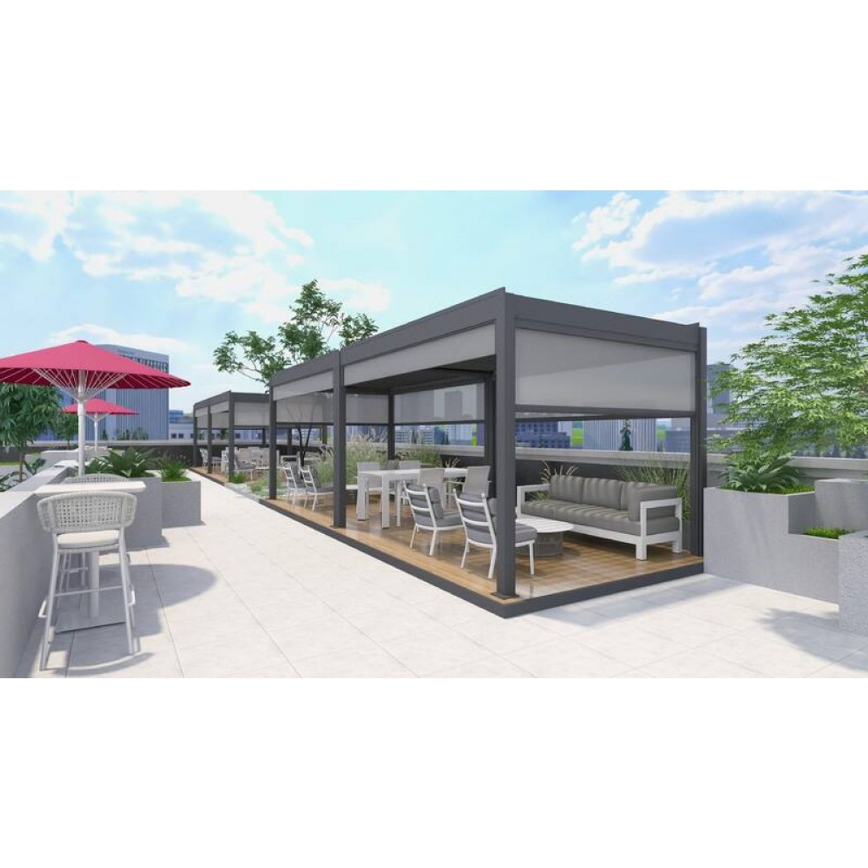 Louvred Pergola Louvre Roof Dark Grey | DTP-LR0307-GY