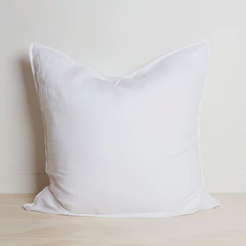 100% French Flax Linen Euro Pillowcase - White