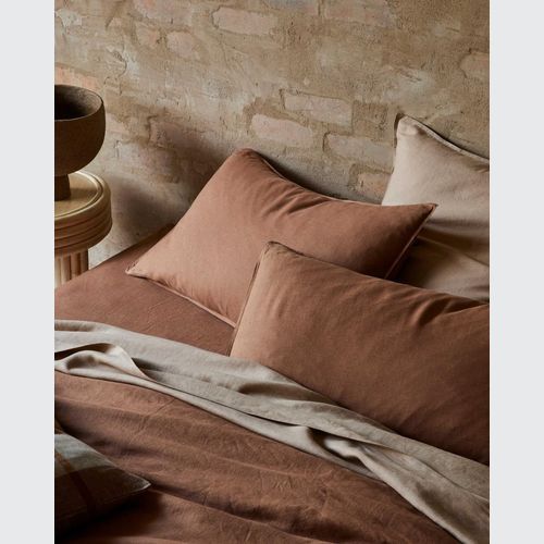 Ravello Pillowcase Pair - Biscuit | Standard, King or Euro