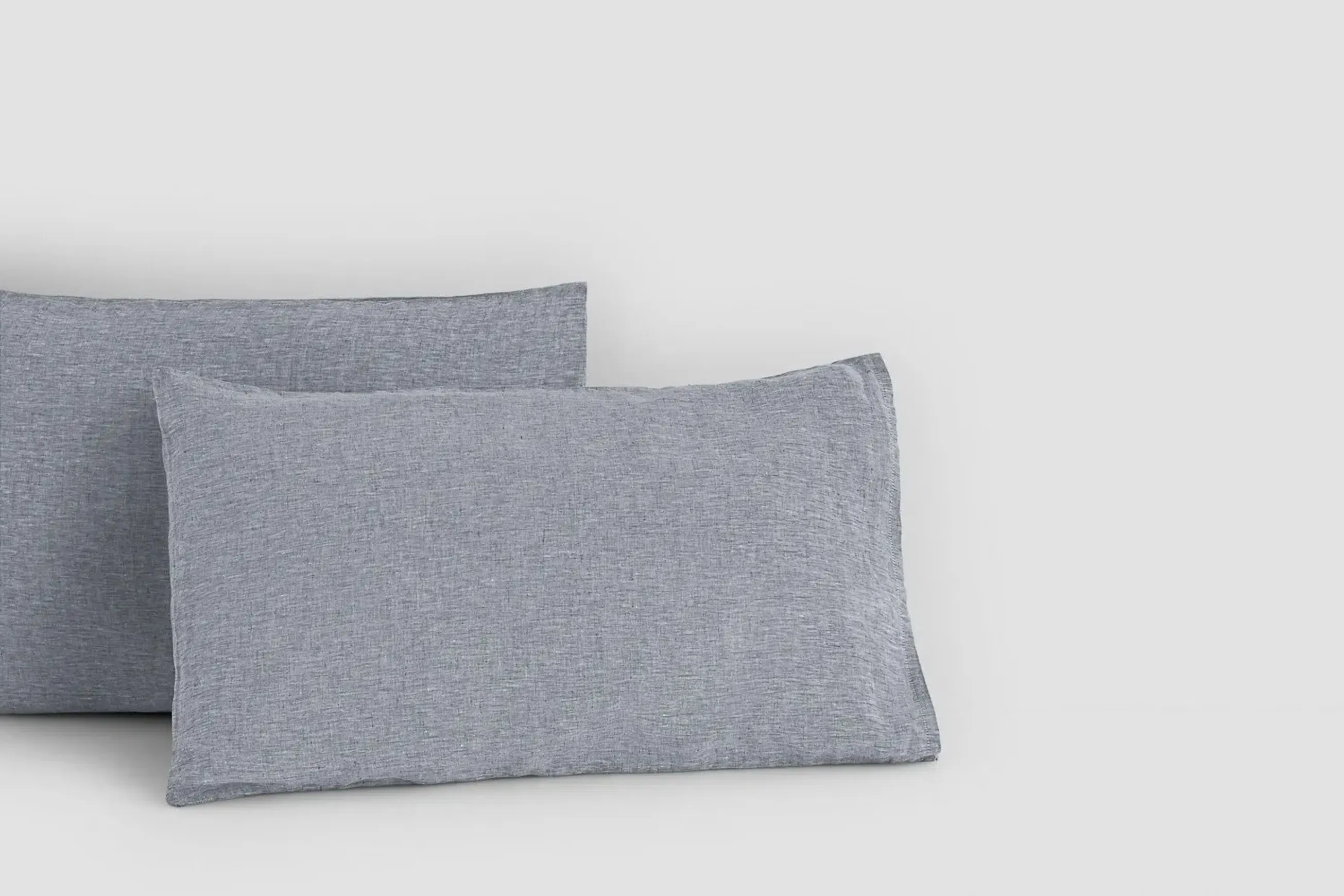 Linen Pillow Cases Stone Standard Pair