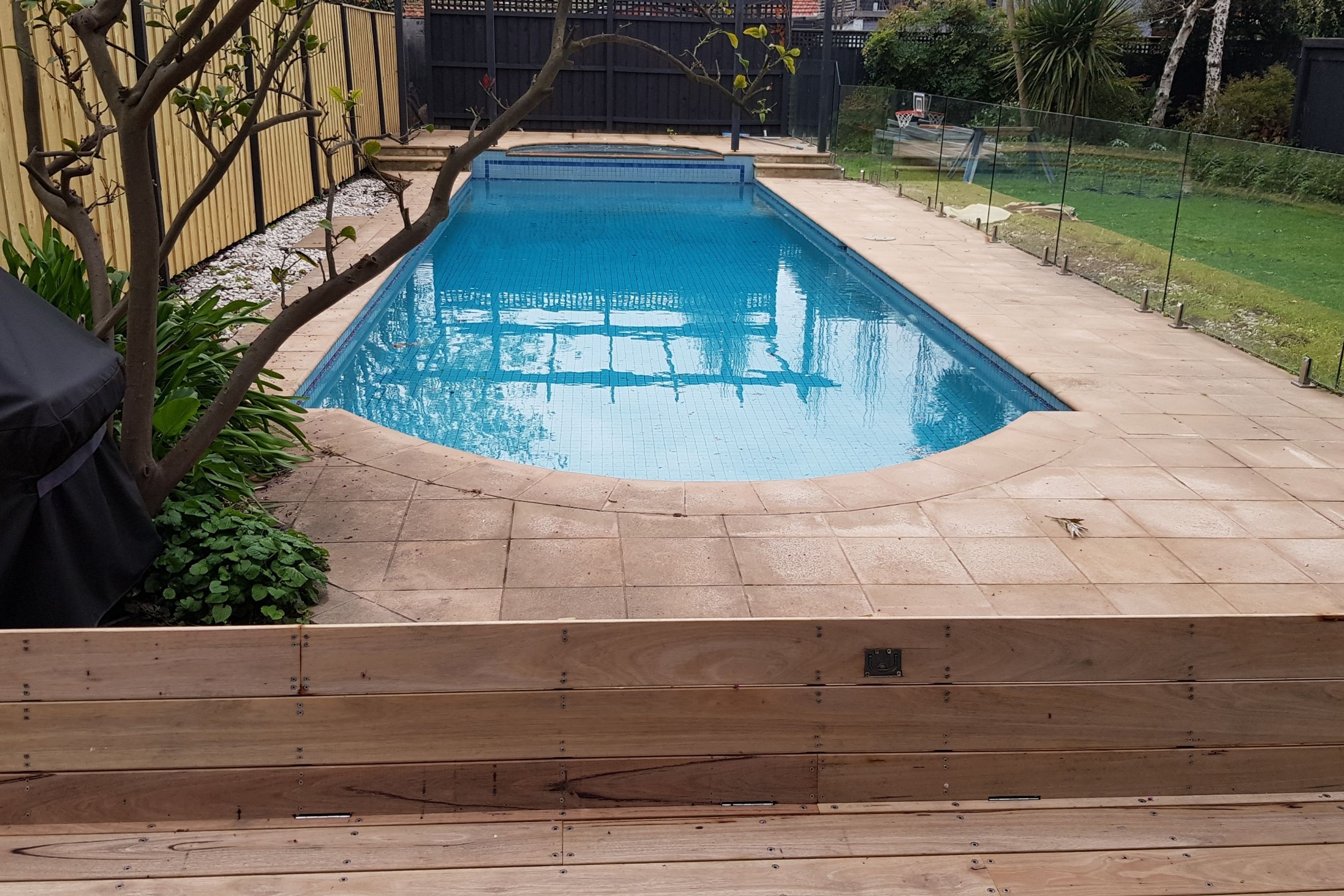 Under Deck UnderCover® Concealed Pool Cover - Powered