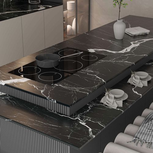 Nero Marquina Benchtop - Black Matt