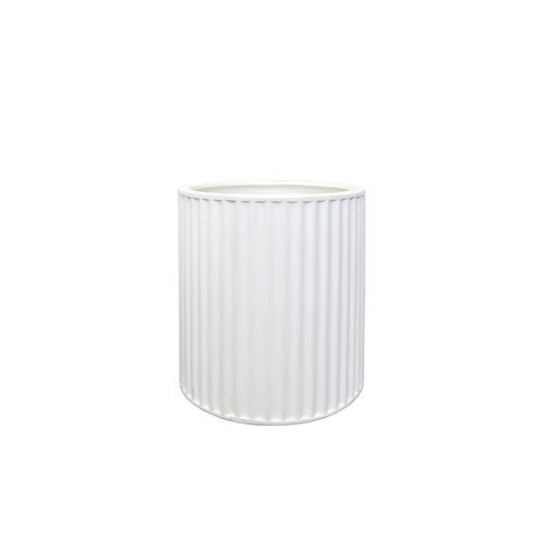 Piako Ribbed Cylinder Planter White - Small