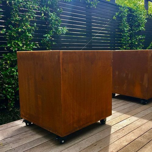 Corten Cube Planter