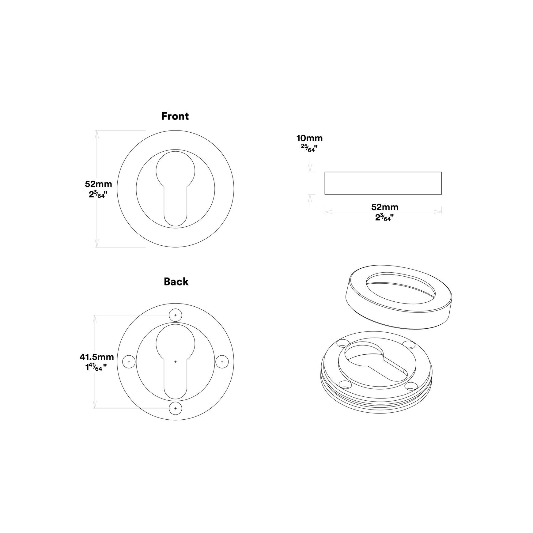 Iver Brunswick Door Pull Handle Entrance Kit Key/Key
