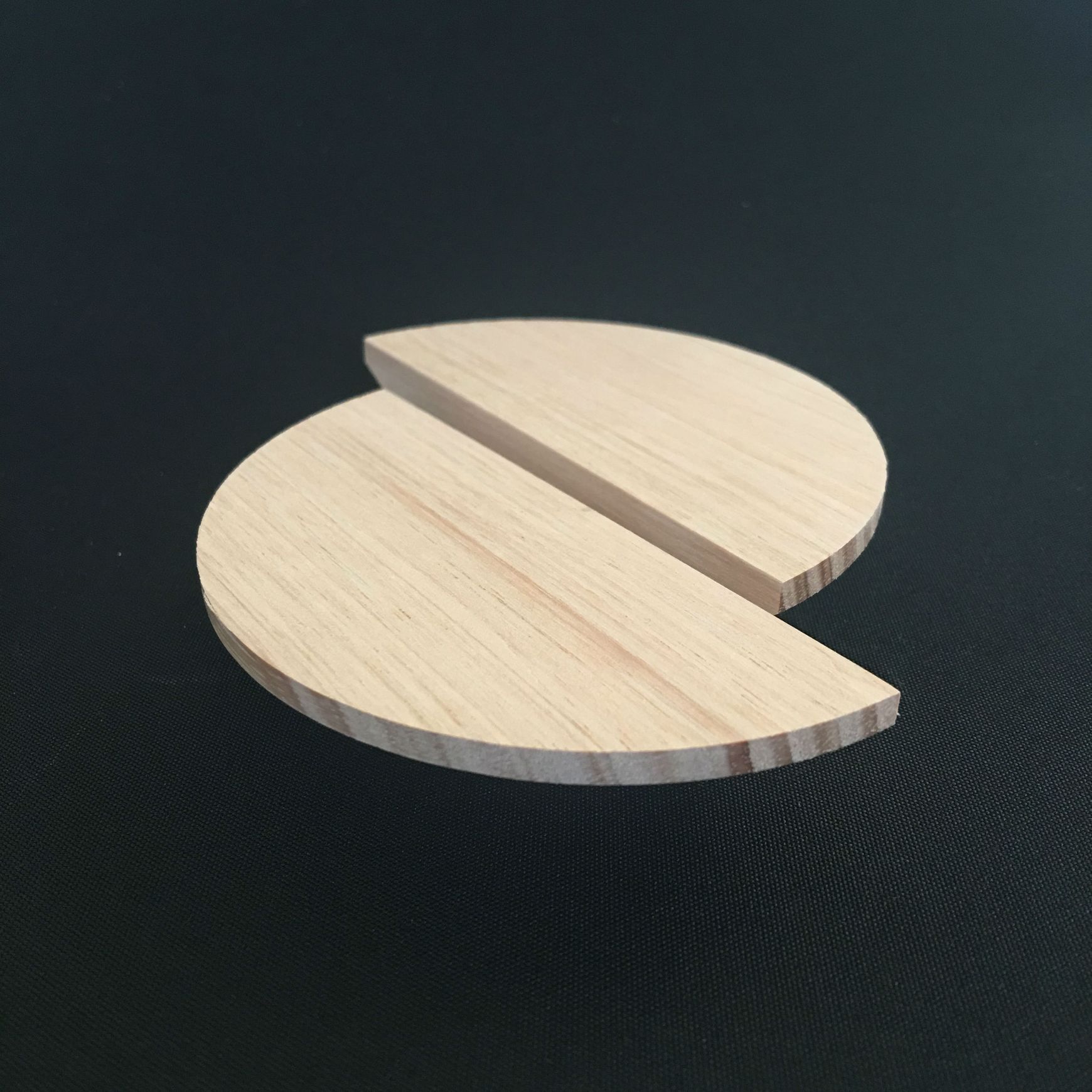 Flat Half Moon - Timber Door Handle - TDH002