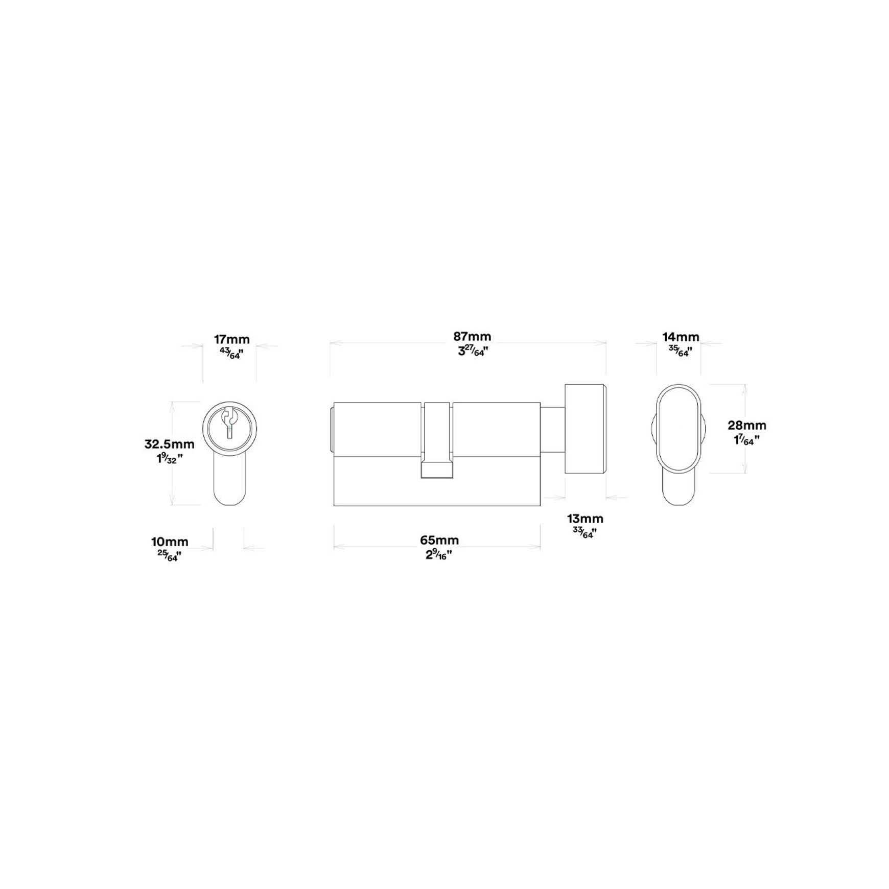 Iver Berlin Door Pull Handle Entrance Kit Key/Turn