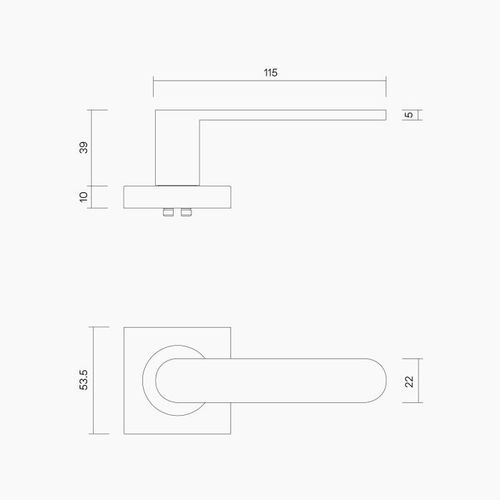 Square Rose Leverset #30 B1130MBLK