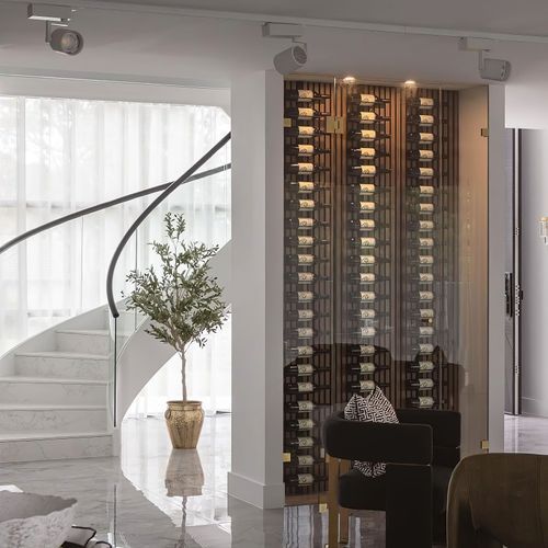 Wall Mounted Metal Rail Wine Racks