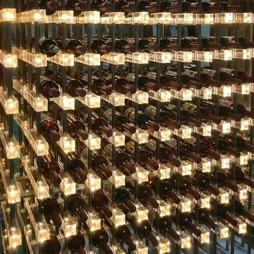 Elegant Acrylic and Metal Wine Racks with LED Lighting