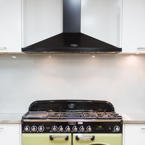 Falcon Black 110cm Canopy Rangehood