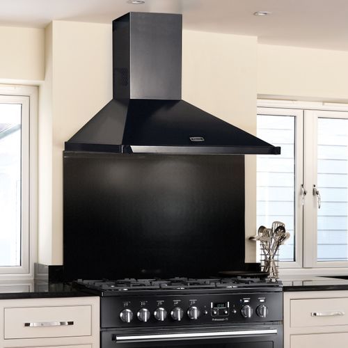 Falcon Black 90cm Canopy Rangehood